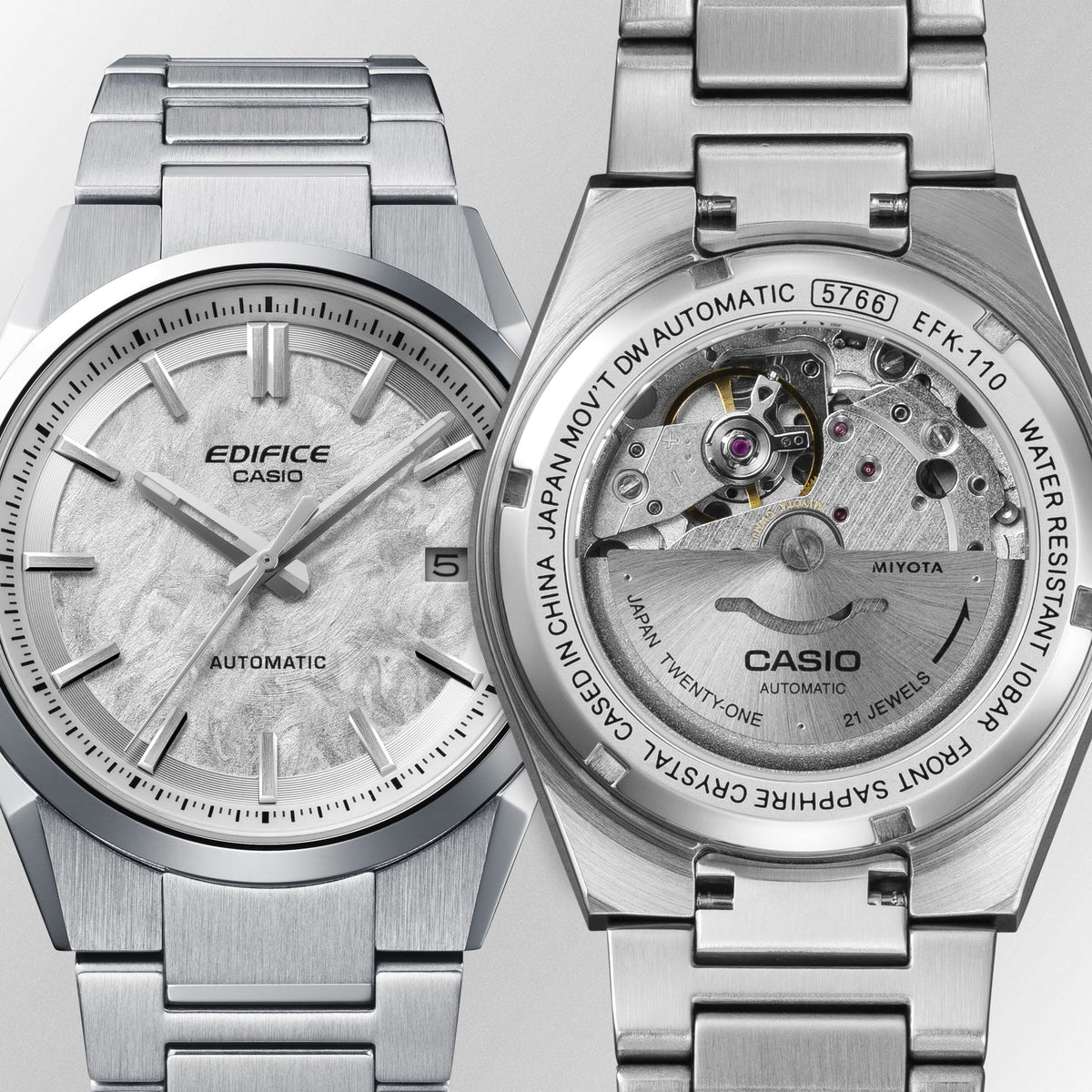 Casio Edifice EFK-110 sapphire crystal detail