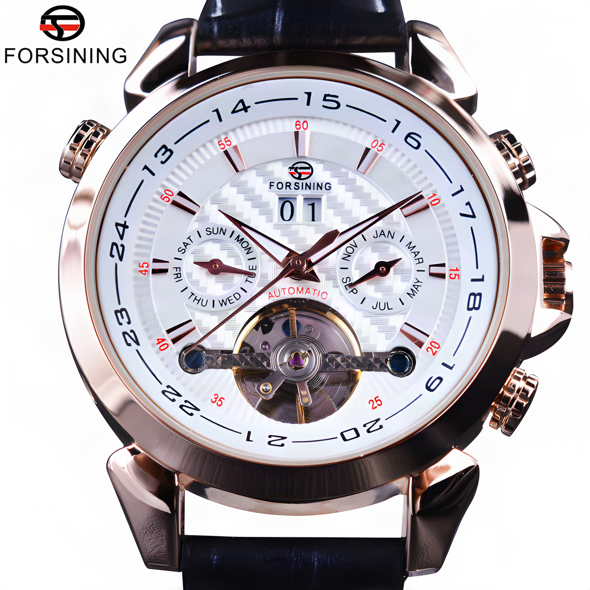 FORSINING 984 White mechanical calendar watch