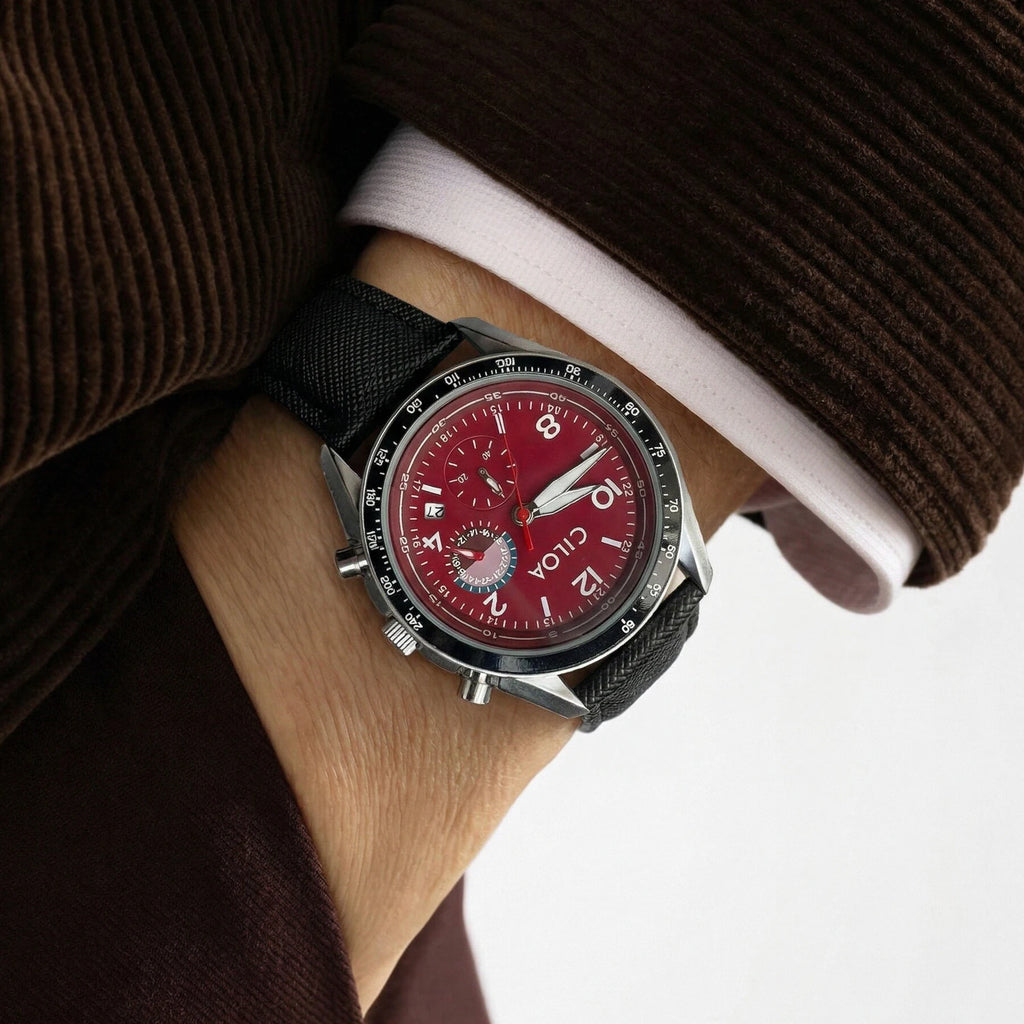 CILOA Red Casual Quartz Watch, Red