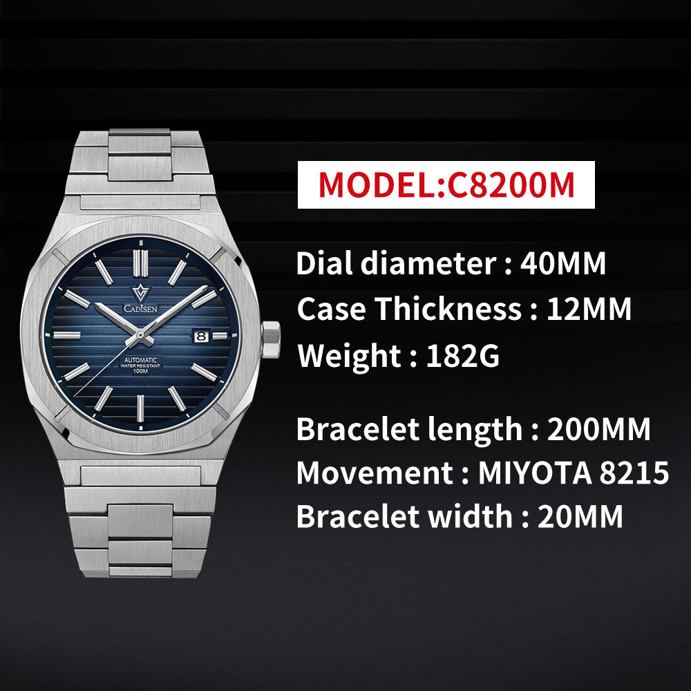 CADISEN sapphire integrated-bracelet automatic bracelet detail
