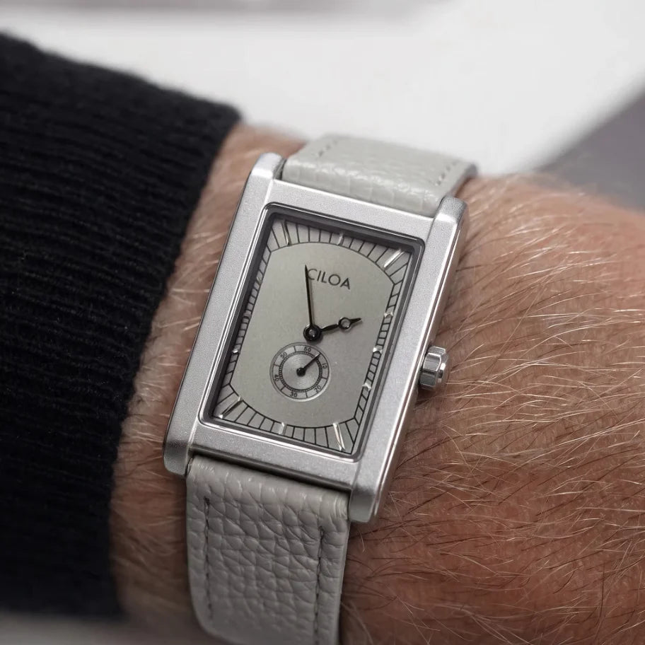 Gray Square Stainless Steel analog quartz watch, supplier photo 1