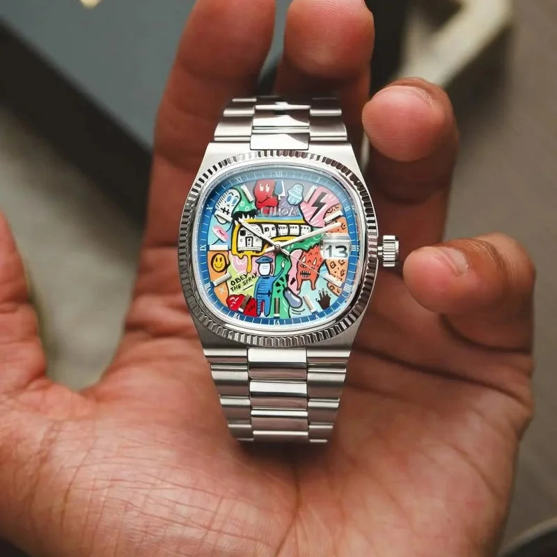 Square Painted Dial analog quartz watch, supplier photo 1