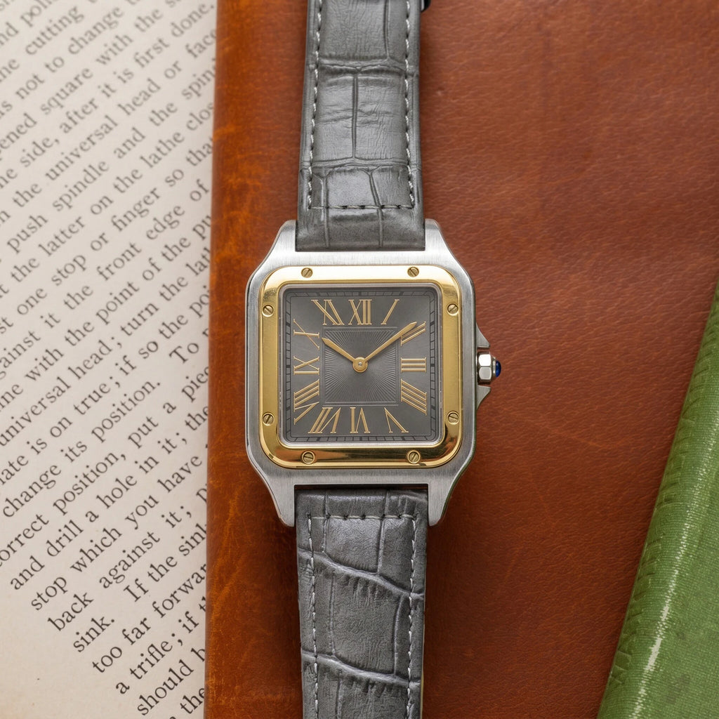 CILOA Retro Square Roman Numeral Quartz Watch, Gray