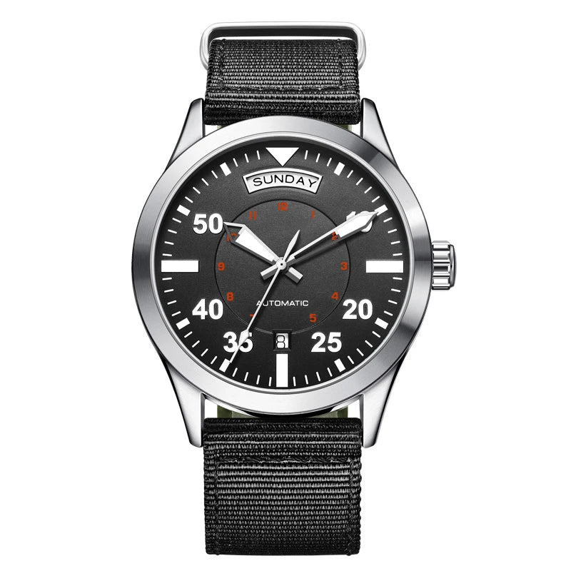 OCHSTIN 62028 green dial automatic field watch with green nylon strap
