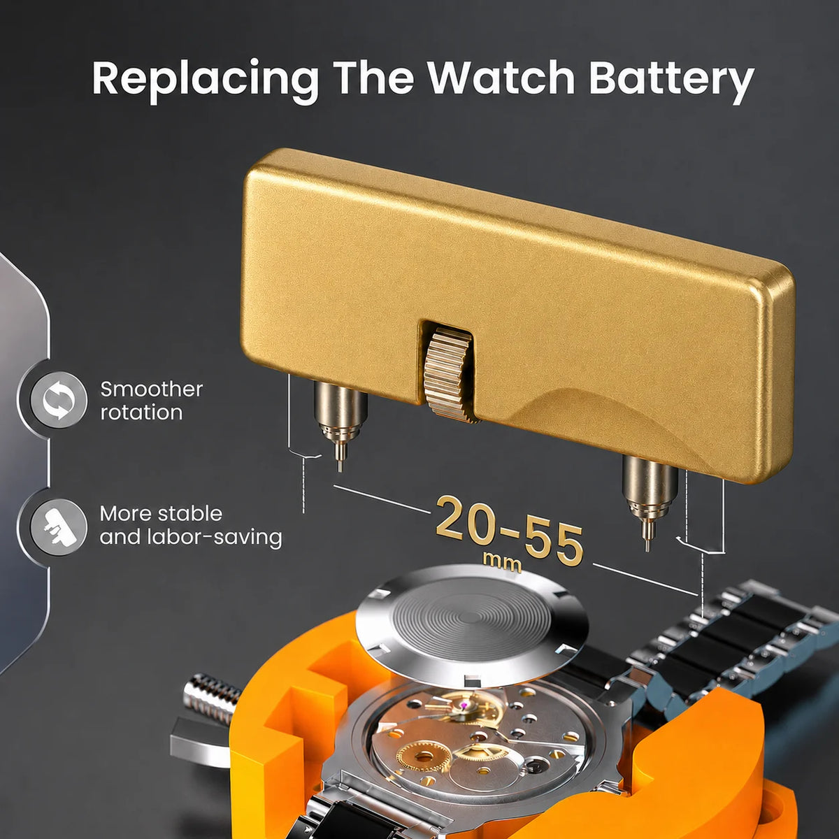 Watch repair kit contents laid out