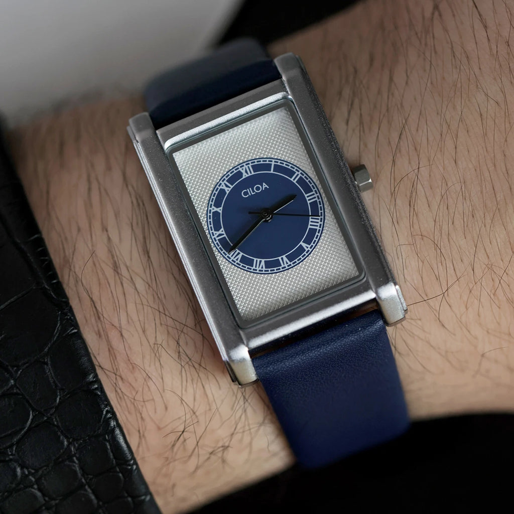 Square Blue Fashion analog quartz watch, supplier photo 2