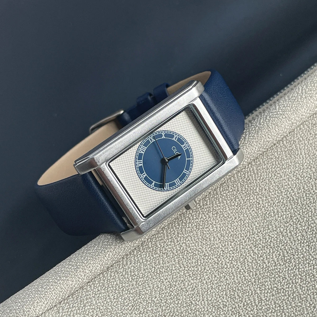 Square Blue Fashion analog quartz watch, supplier photo 1