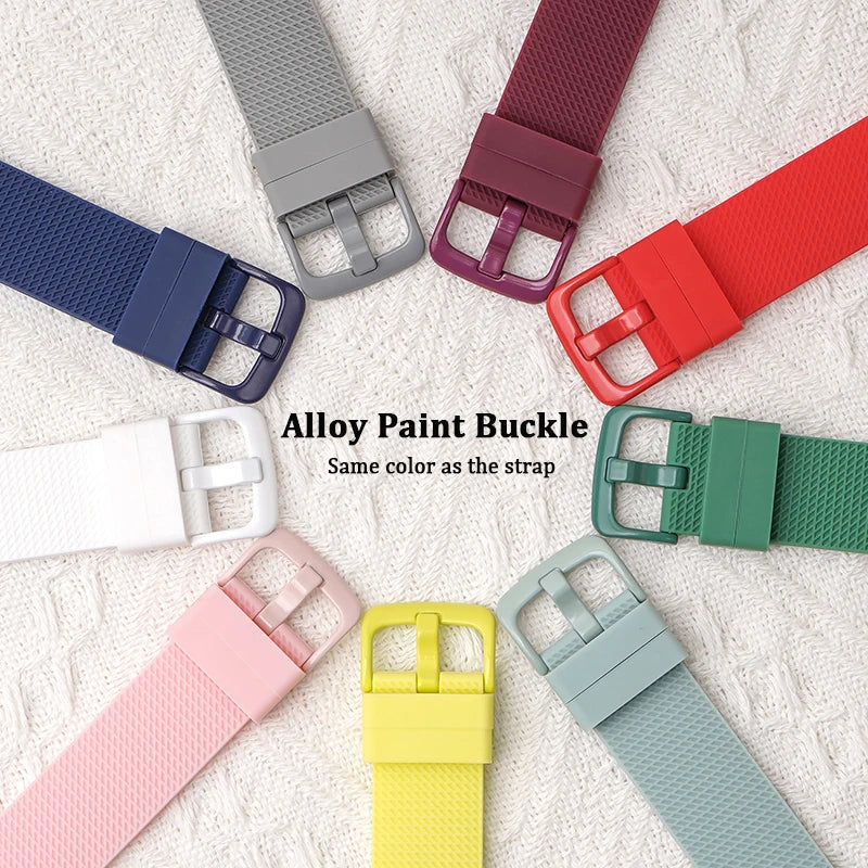 Colour-matched buckles across the range
