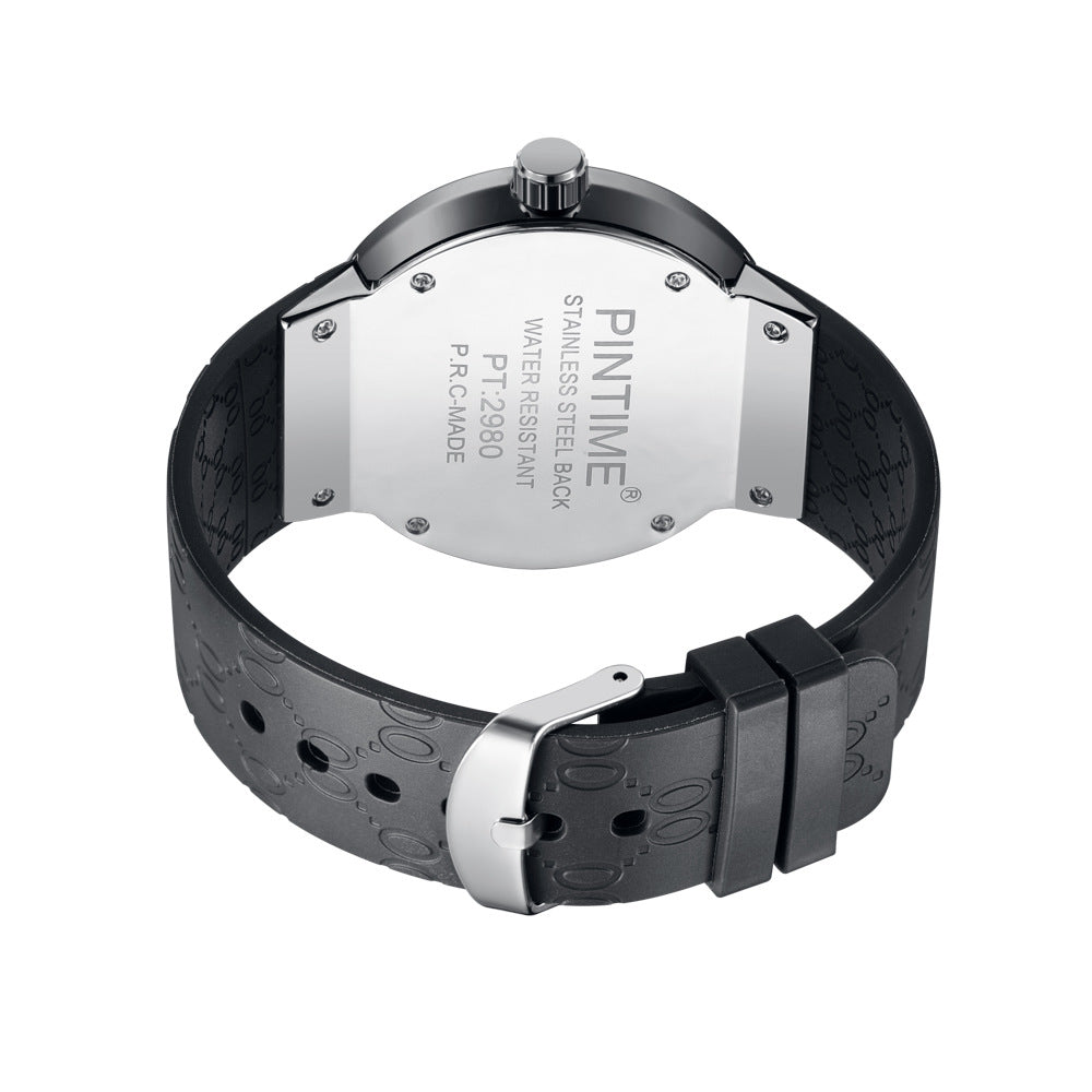 PINTIME PT2980 stainless steel caseback and buckle detail