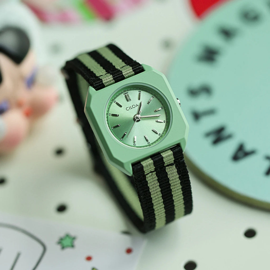 CILOA Children's Square Quartz Watch, Green