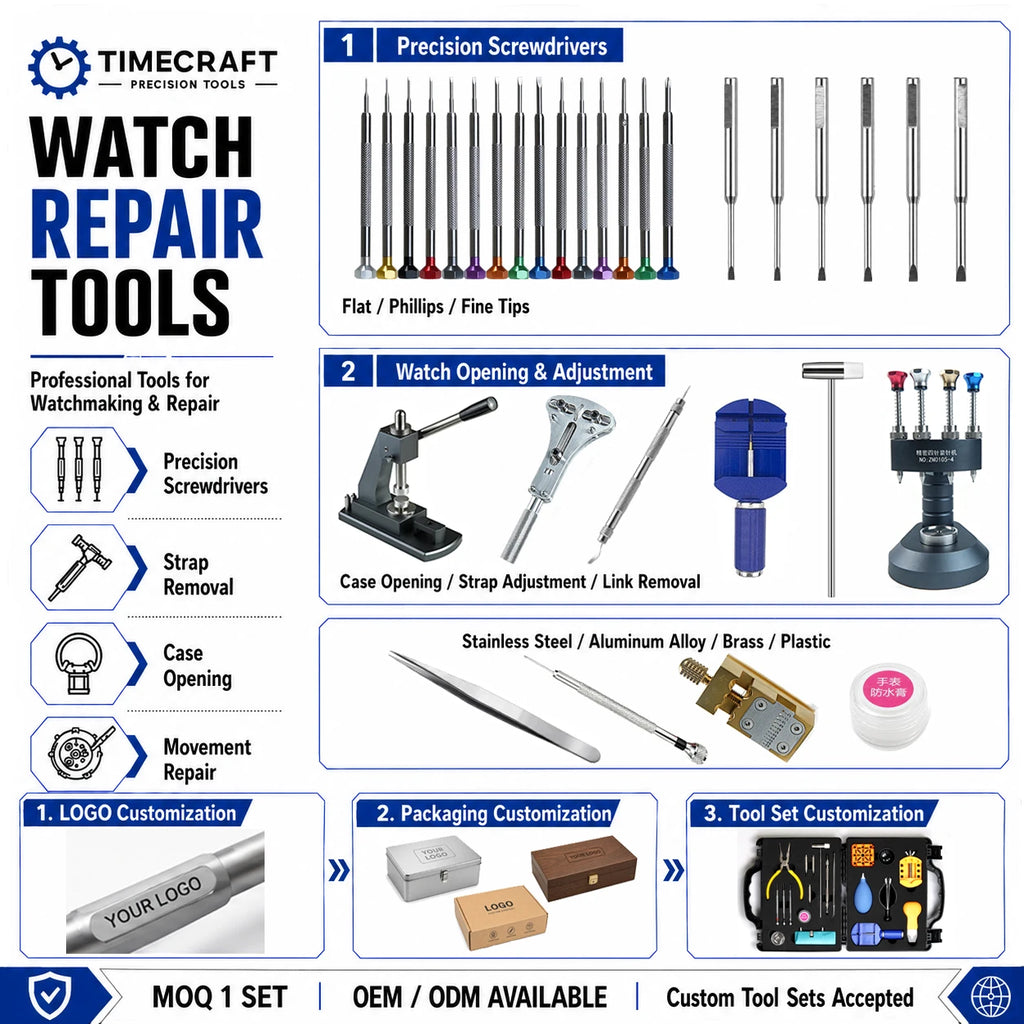 Watch repair tool kit case closed