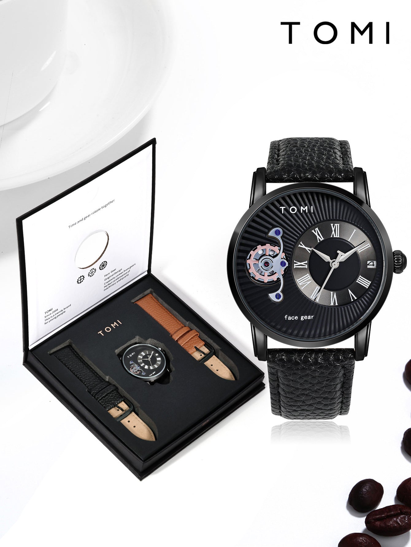 TOMI T104 Black watch gift set