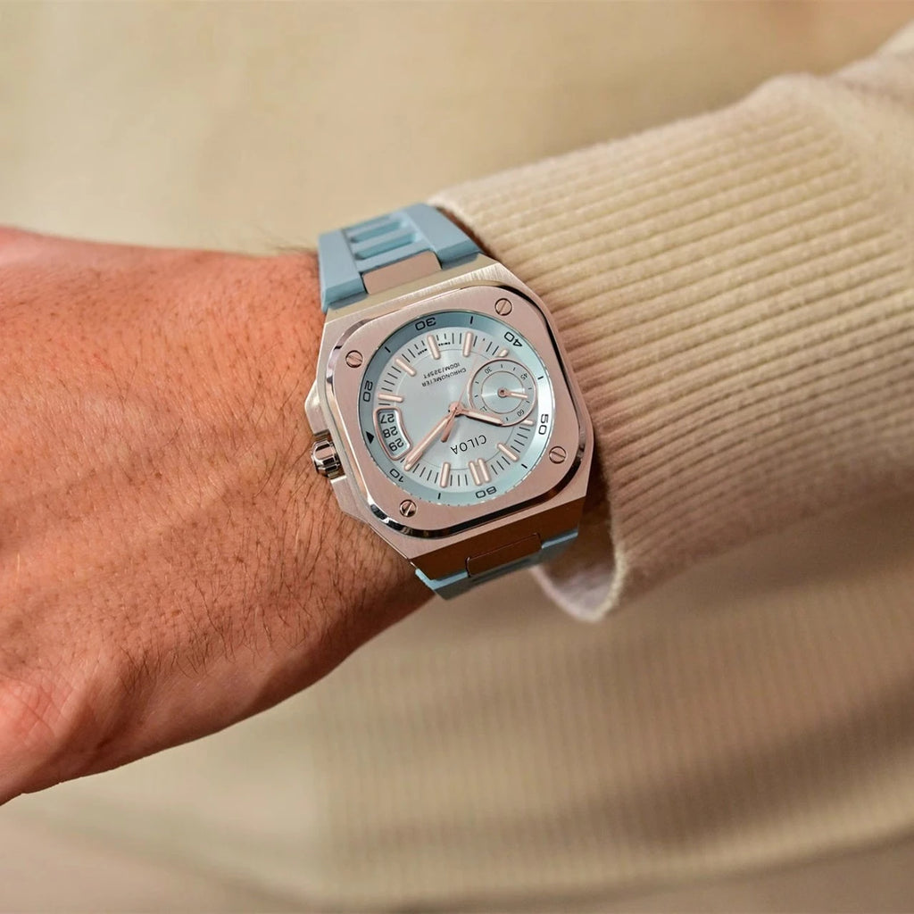 Square 37mm Blue analog quartz watch, supplier photo 2