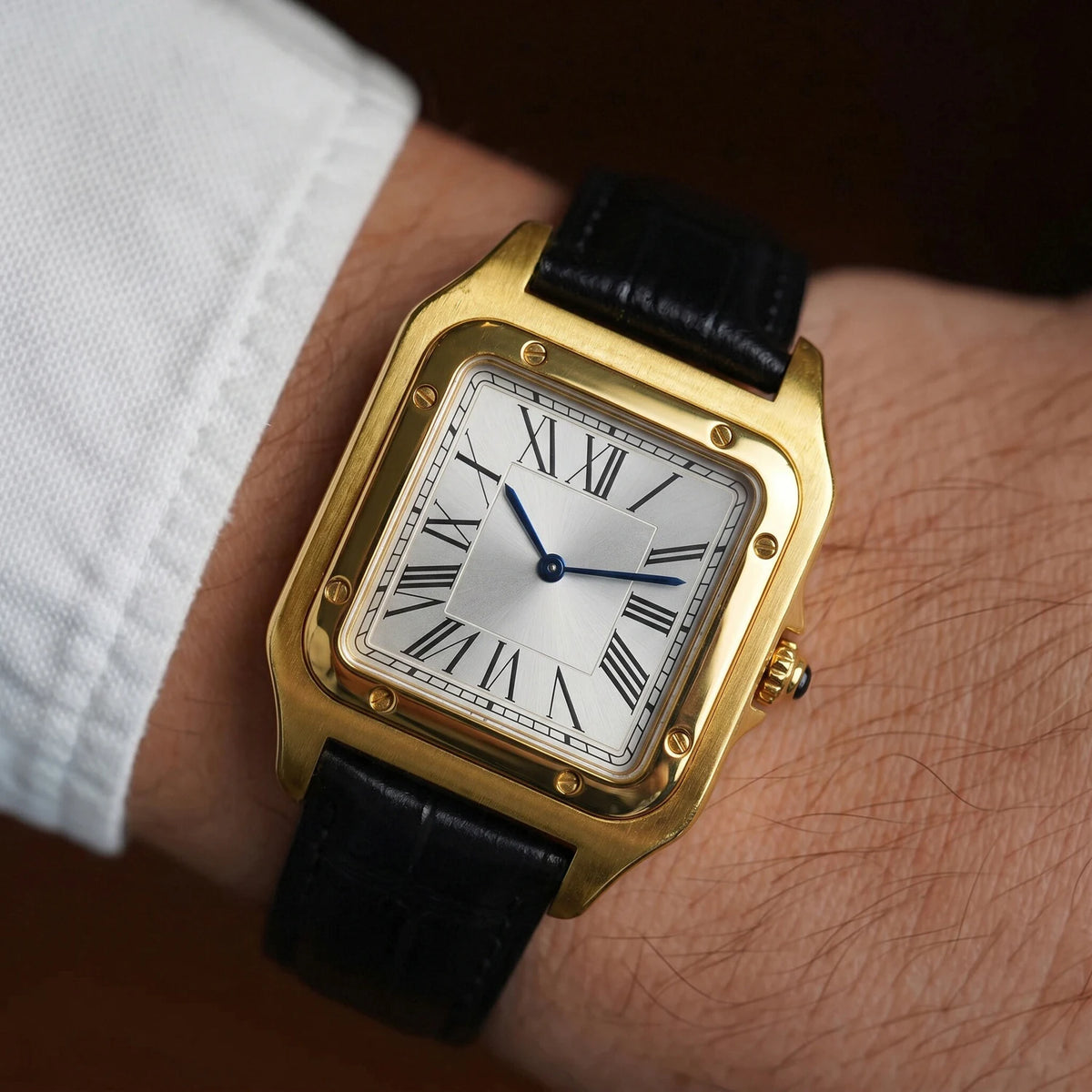CILOA Retro Square Roman Numeral Quartz Watch, Gold