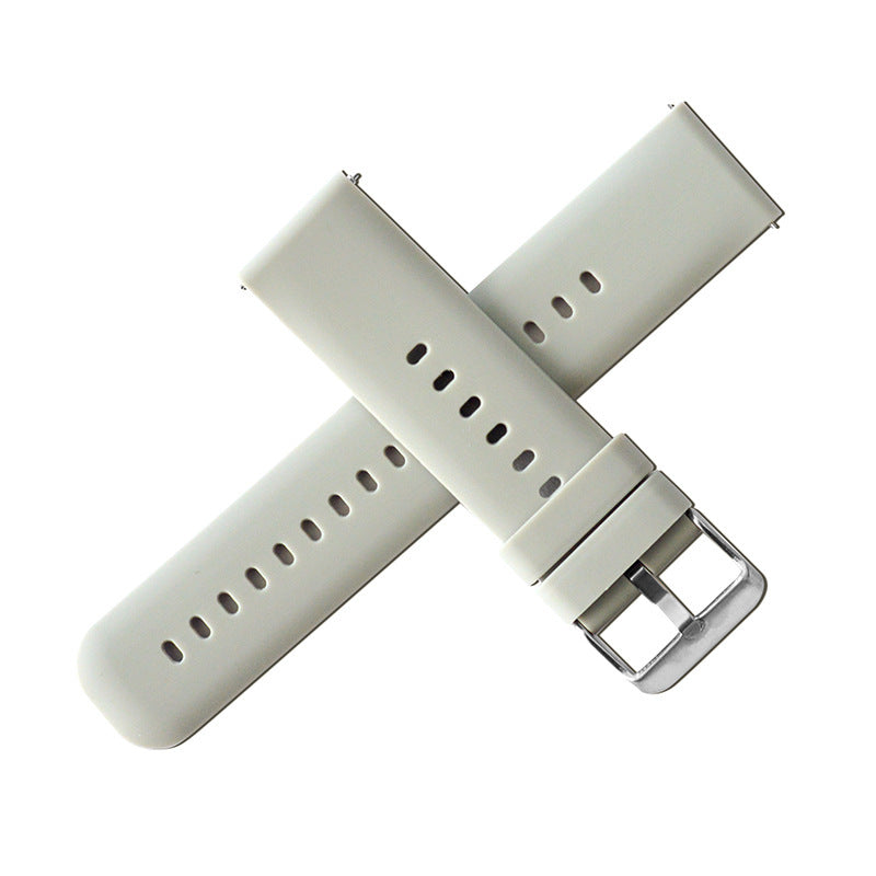 AWC solid silicone quick-release watch strap, Silver