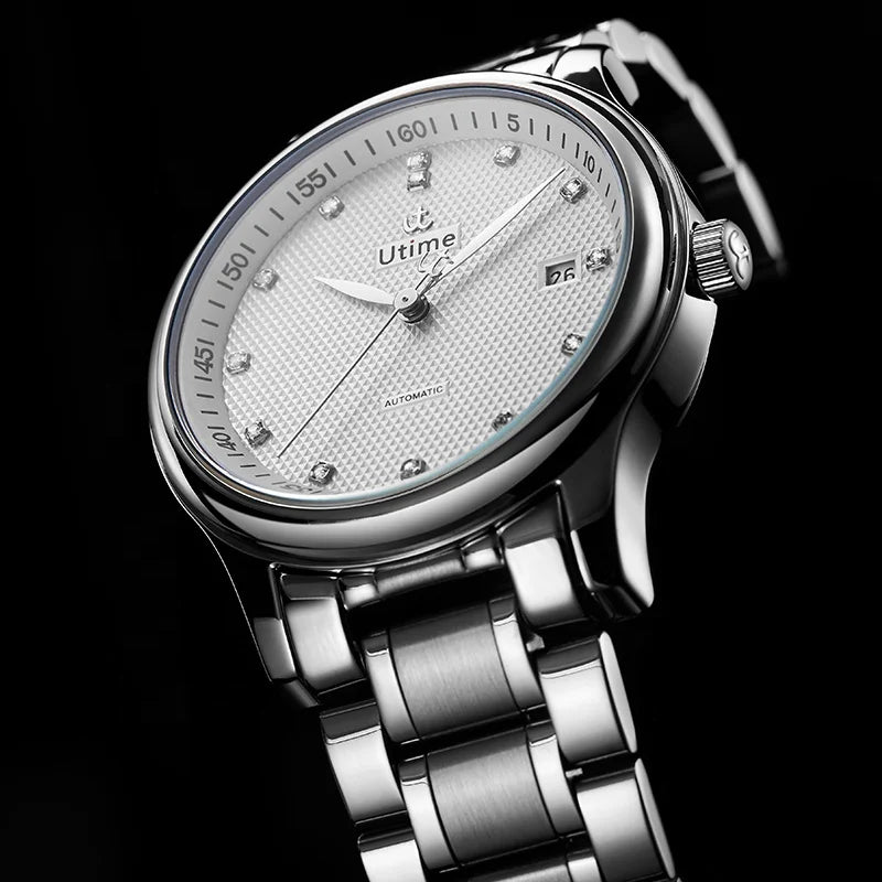 White dial detail on black