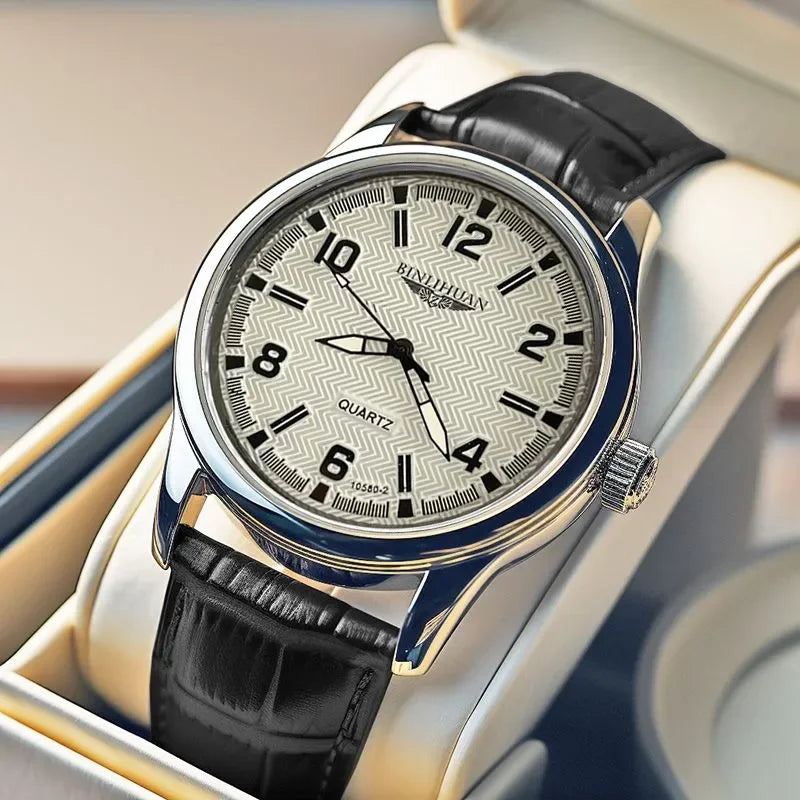 AWC textured cream-dial quartz watch supplier view