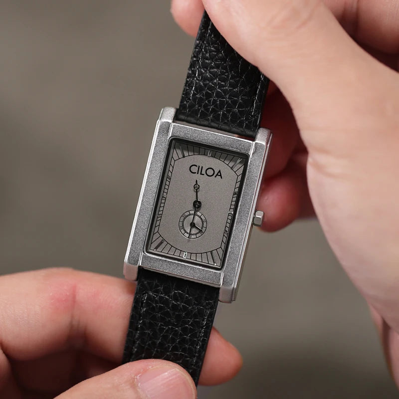 Gray Square Stainless Steel analog quartz watch, supplier photo 5