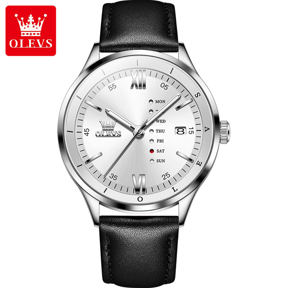 OLEVS 2931 White quartz chronograph