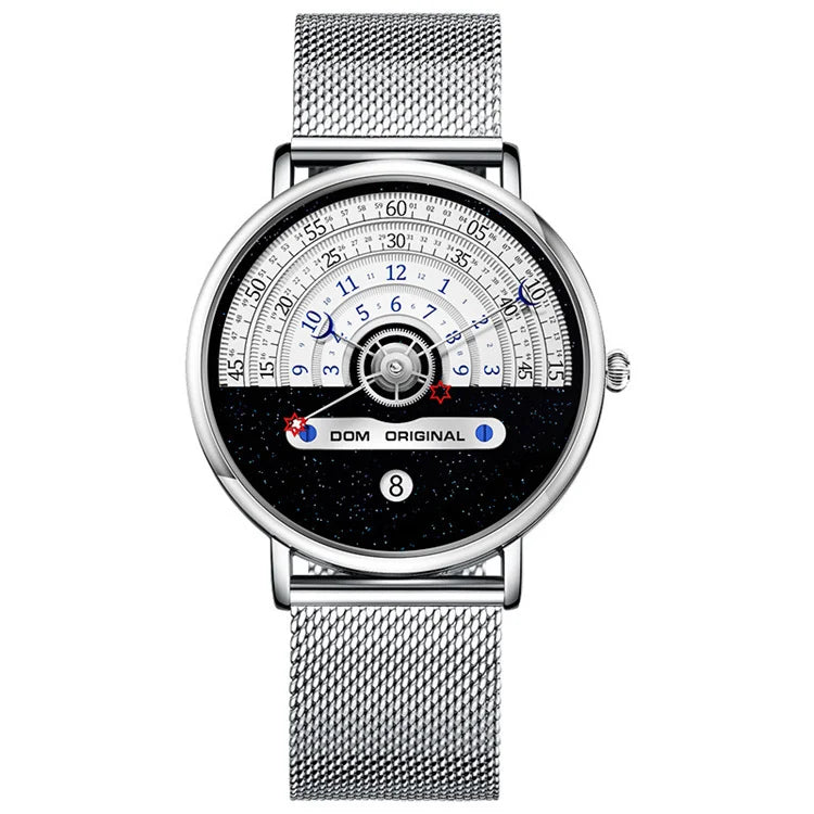 DOM M-1288 Dual-Time, Silver / White Dial colorway