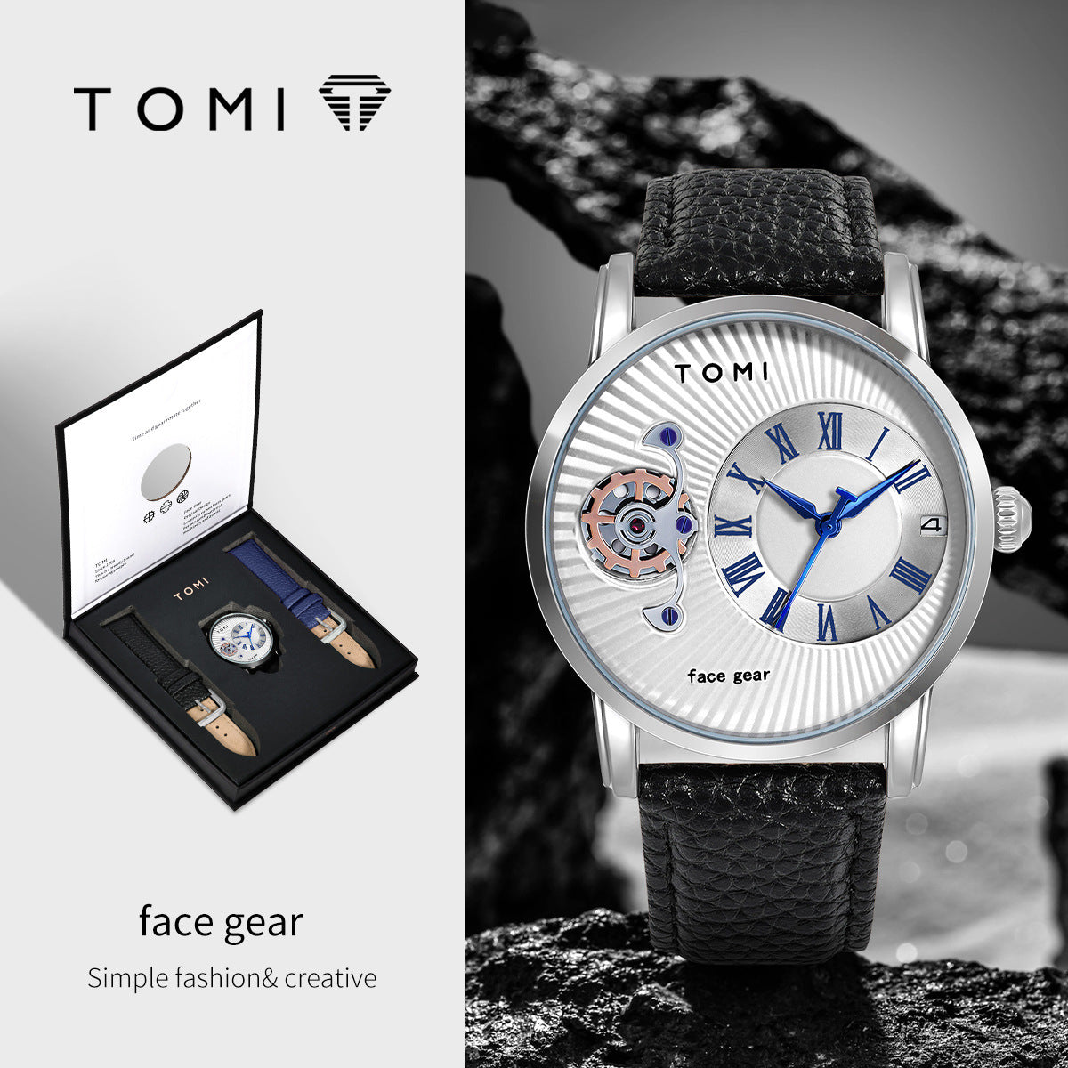 TOMI T104 Silver White watch gift set