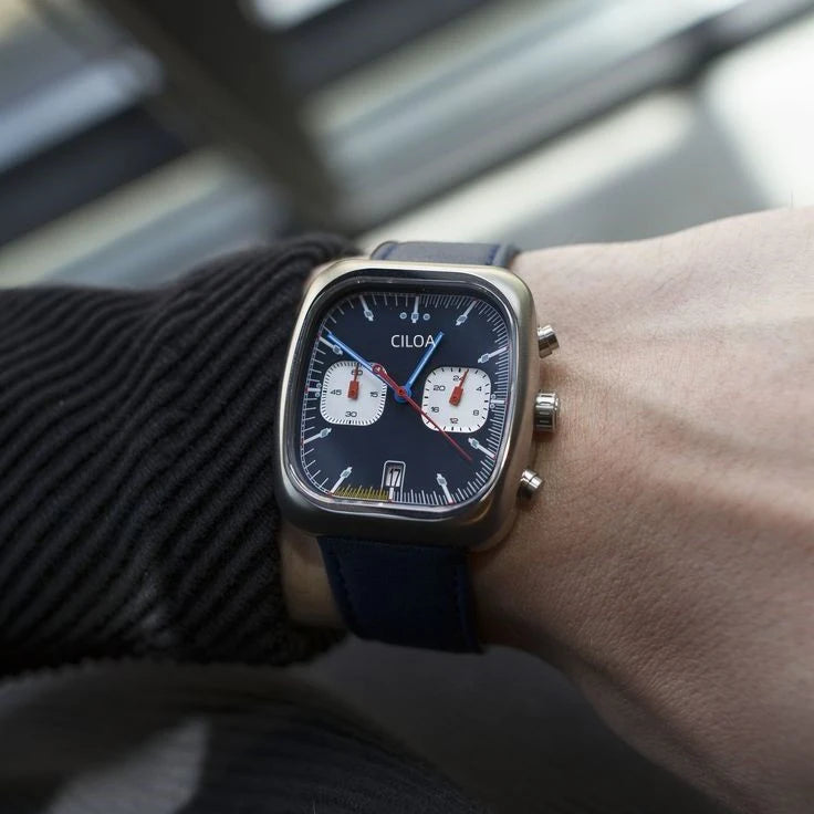 Retro Cushion Square Chronograph analog quartz watch, supplier photo 6