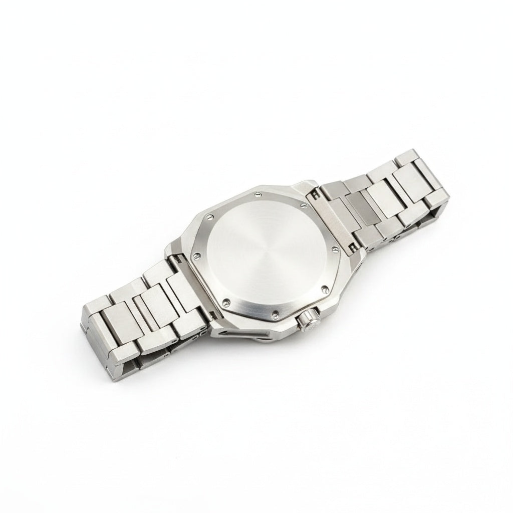 CILOA Square 37mm Blue Quartz Watch, case back view