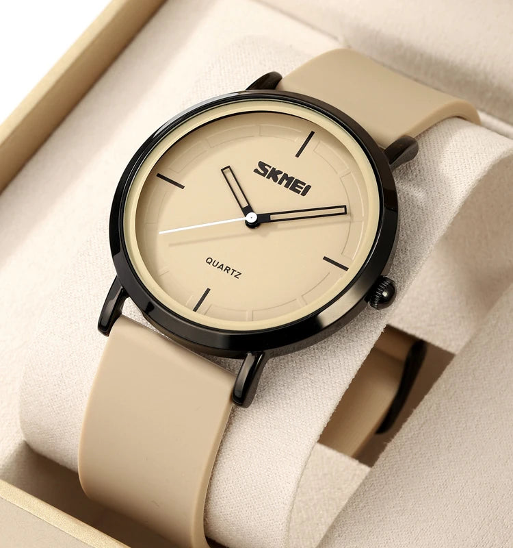 AWC Minimalist Slim Quartz , khaki dial
