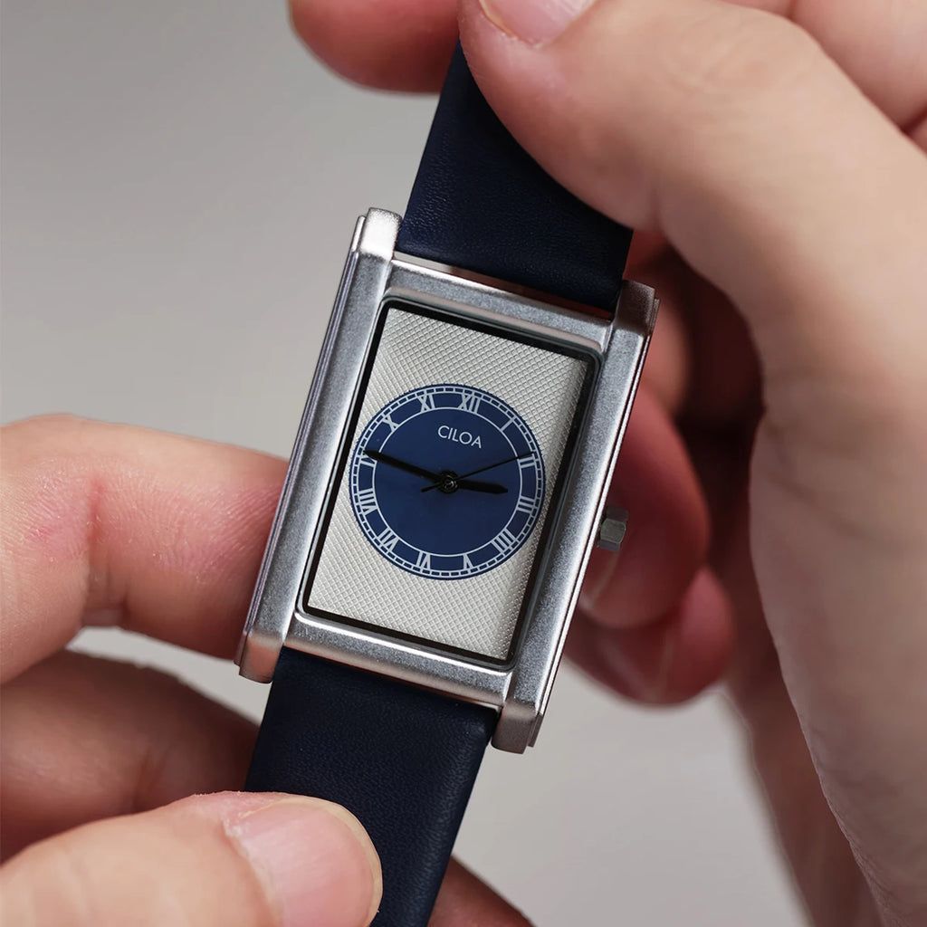 Square Blue Fashion analog quartz watch, supplier photo 4