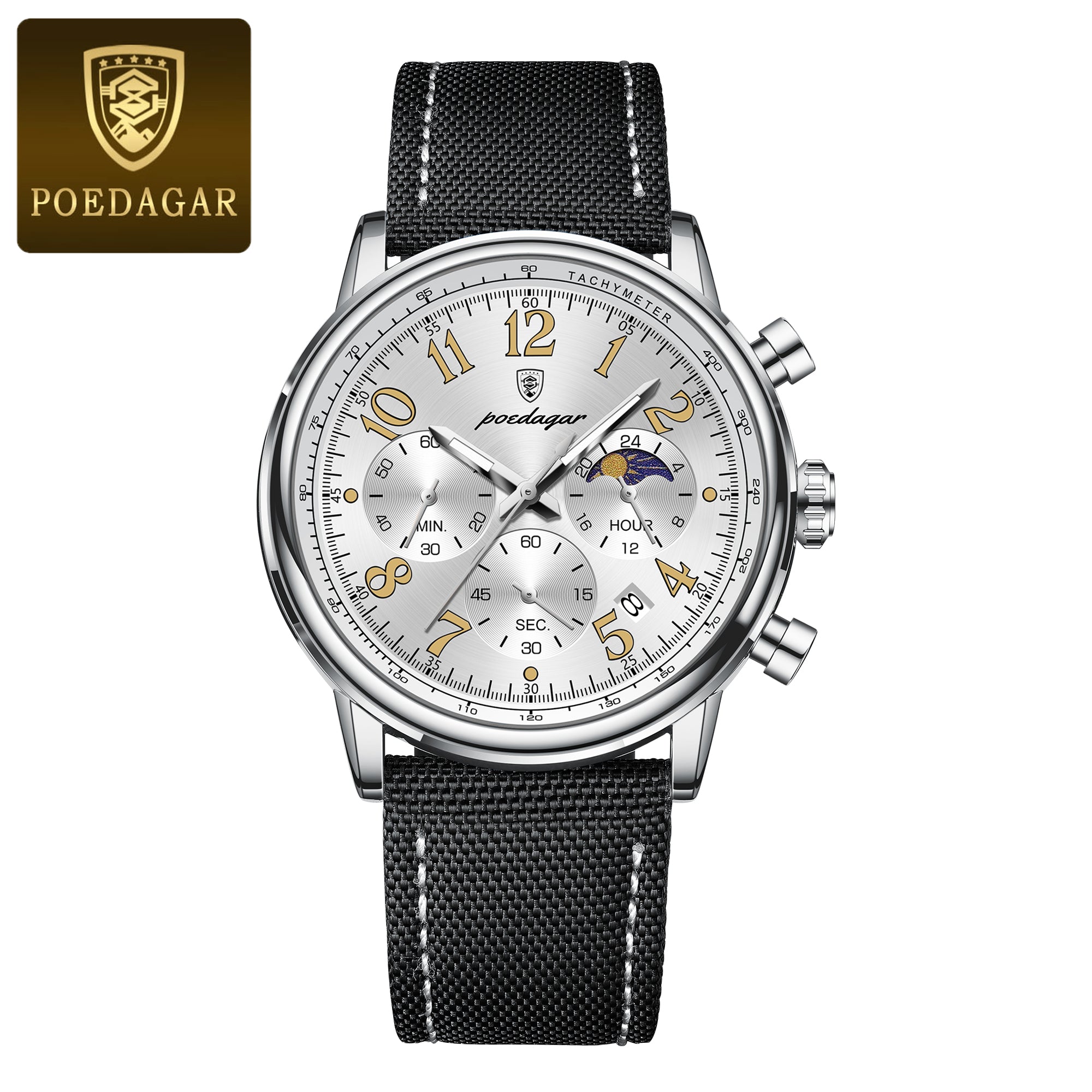 POEDAGAR 808 white dial nylon