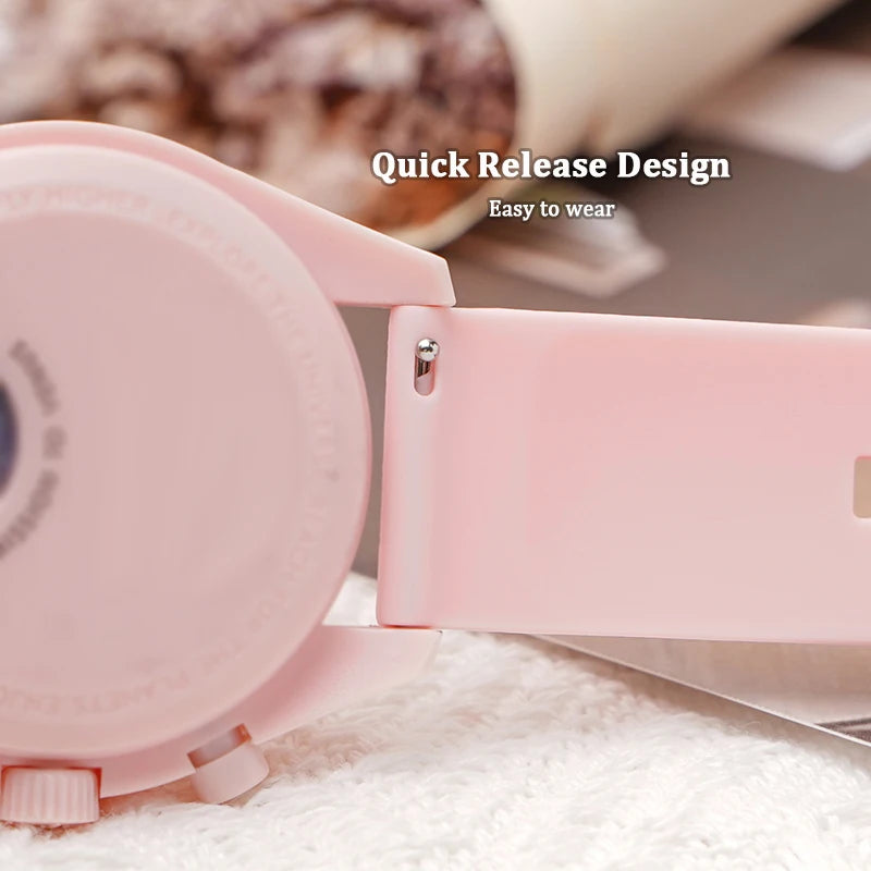 Quick-release spring bar detail on the strap end