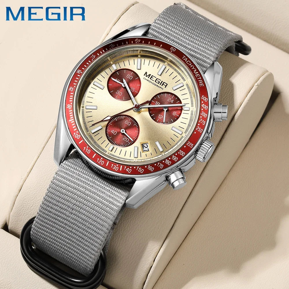 MEGIR 2247 on watch cushion, gray strap colorway