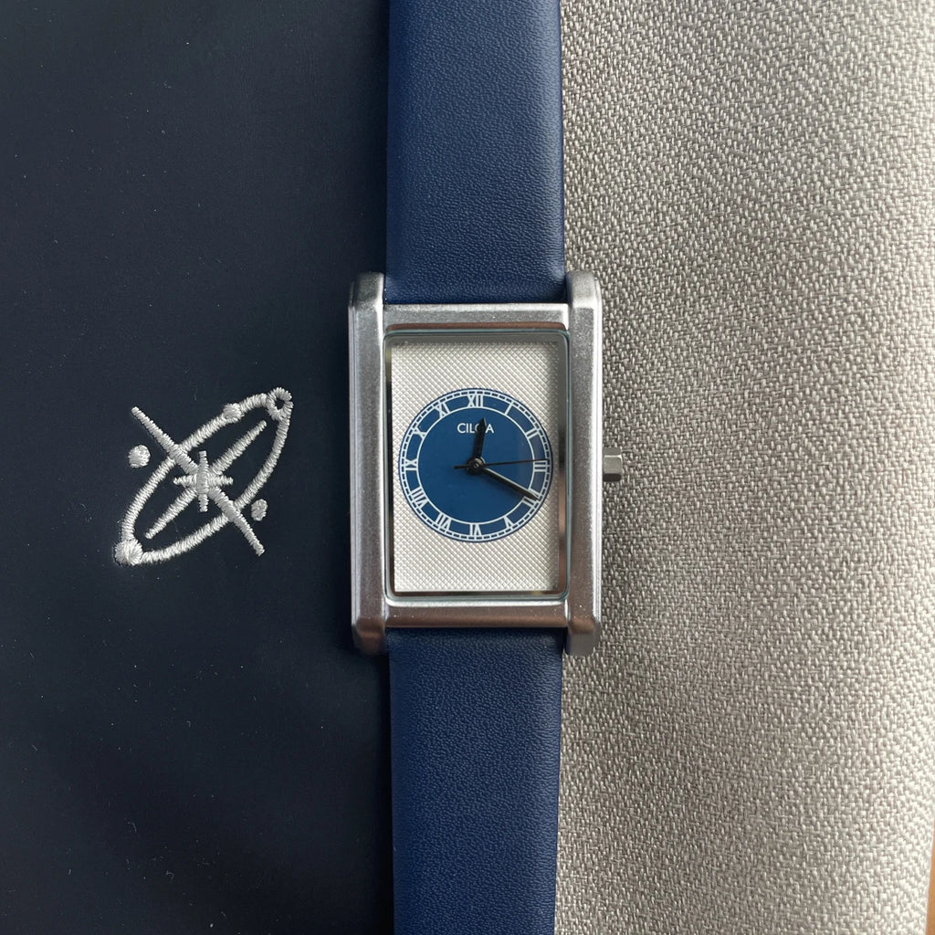 Square Blue Fashion analog quartz watch, supplier photo 6