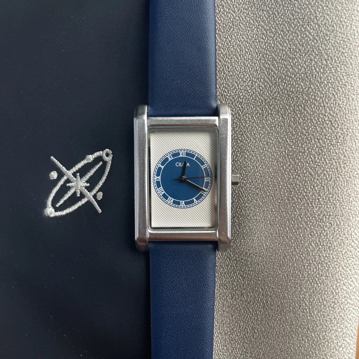 Square Blue Fashion analog quartz watch, supplier photo 6