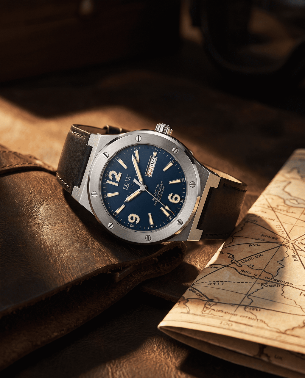 Carnival Classic Automatic — blue dial, leather strap