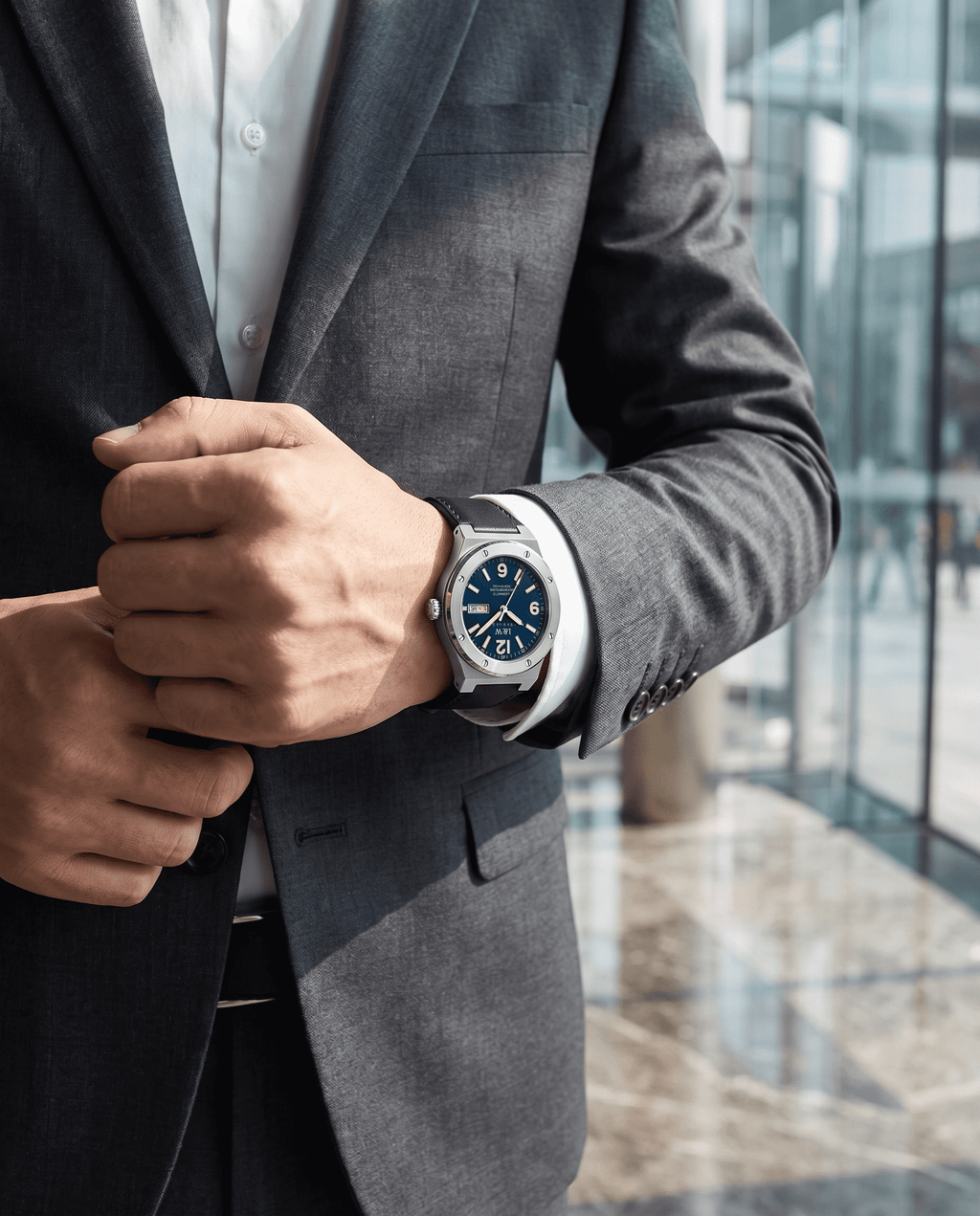 Carnival Classic Automatic — blue dial, angle view