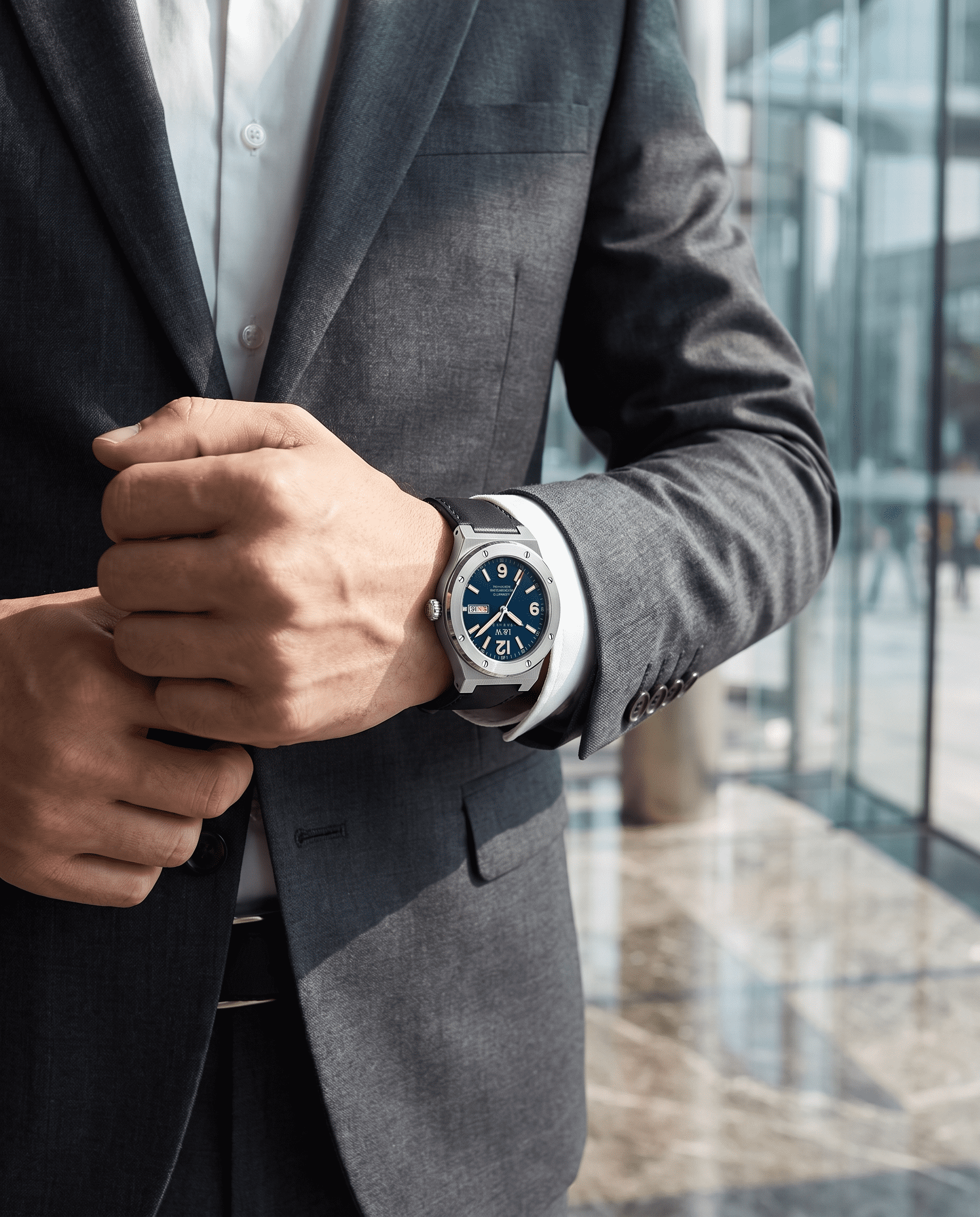 Carnival Classic Automatic — blue dial, angle view