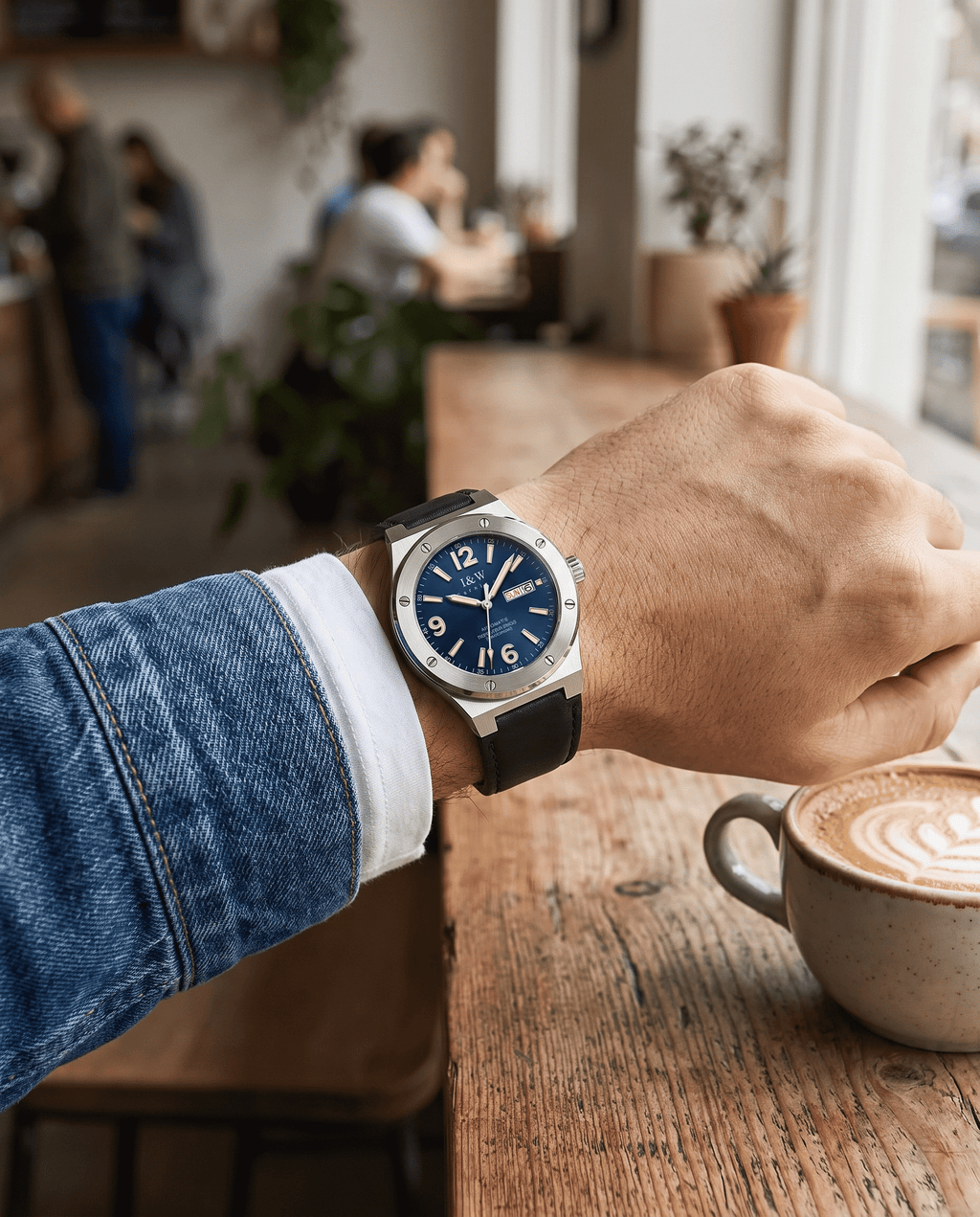 Carnival Classic Automatic — blue dial, on wrist