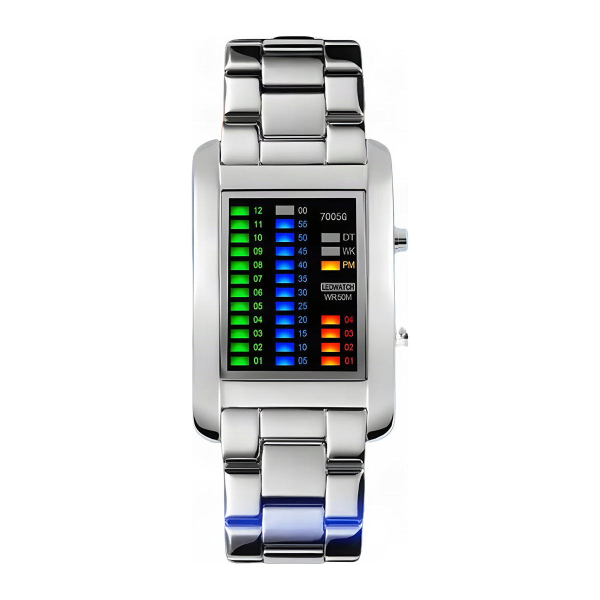 AWC Binary Matrix LED Digital Watch - Silver
