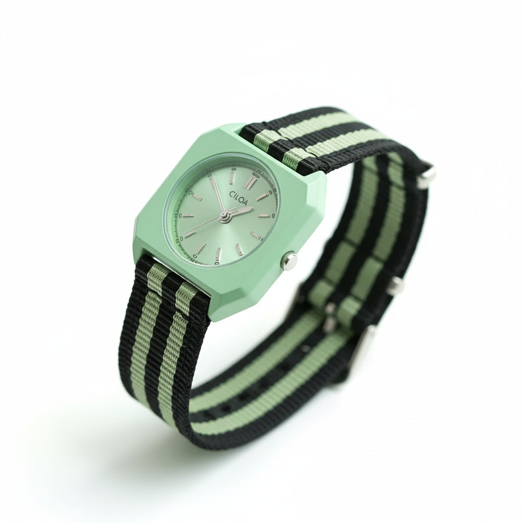 CILOA Children's Square Quartz Watch, side profile