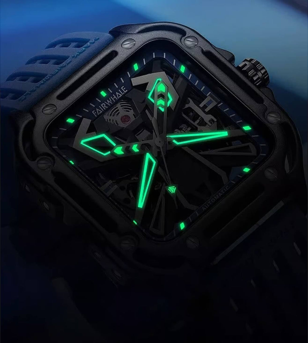 Mark Fairwhale 6540 Skeleton Automatic Watch, Square Case