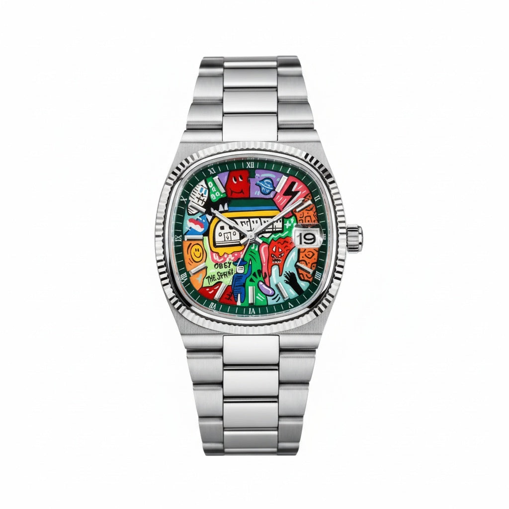 CILOA Square Painted Dial Quartz Watch, studio view