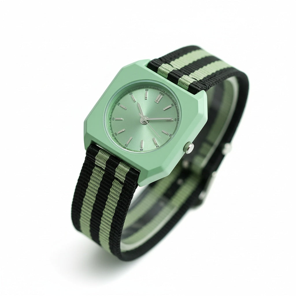 CILOA Children's Square Quartz Watch, three-quarter angle