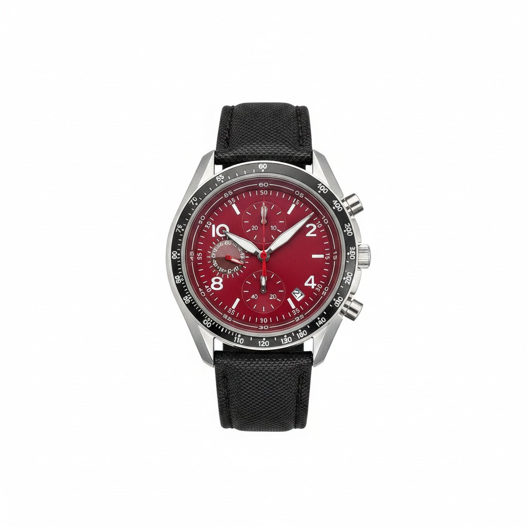 CILOA Red Casual Quartz Watch, studio view