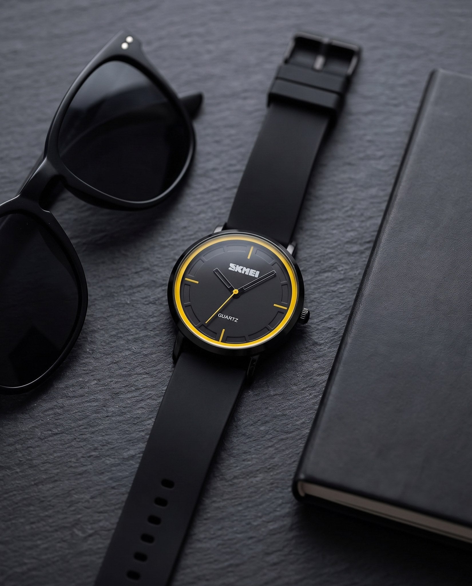 SKMEI 2050 black flat lay