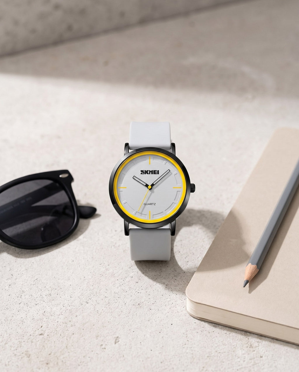 SKMEI 2050 white flat lay