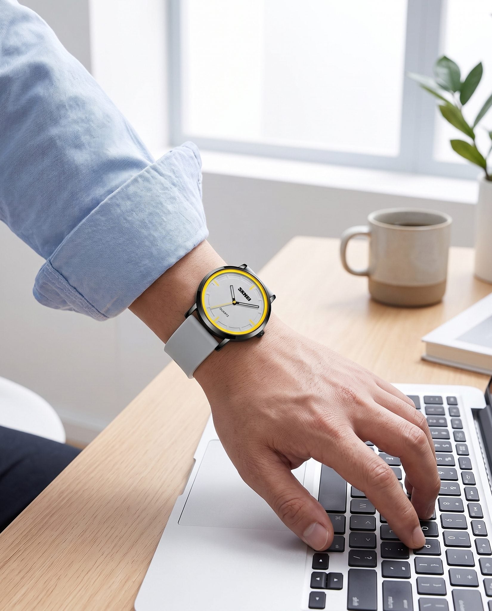 SKMEI 2050 white on wrist office