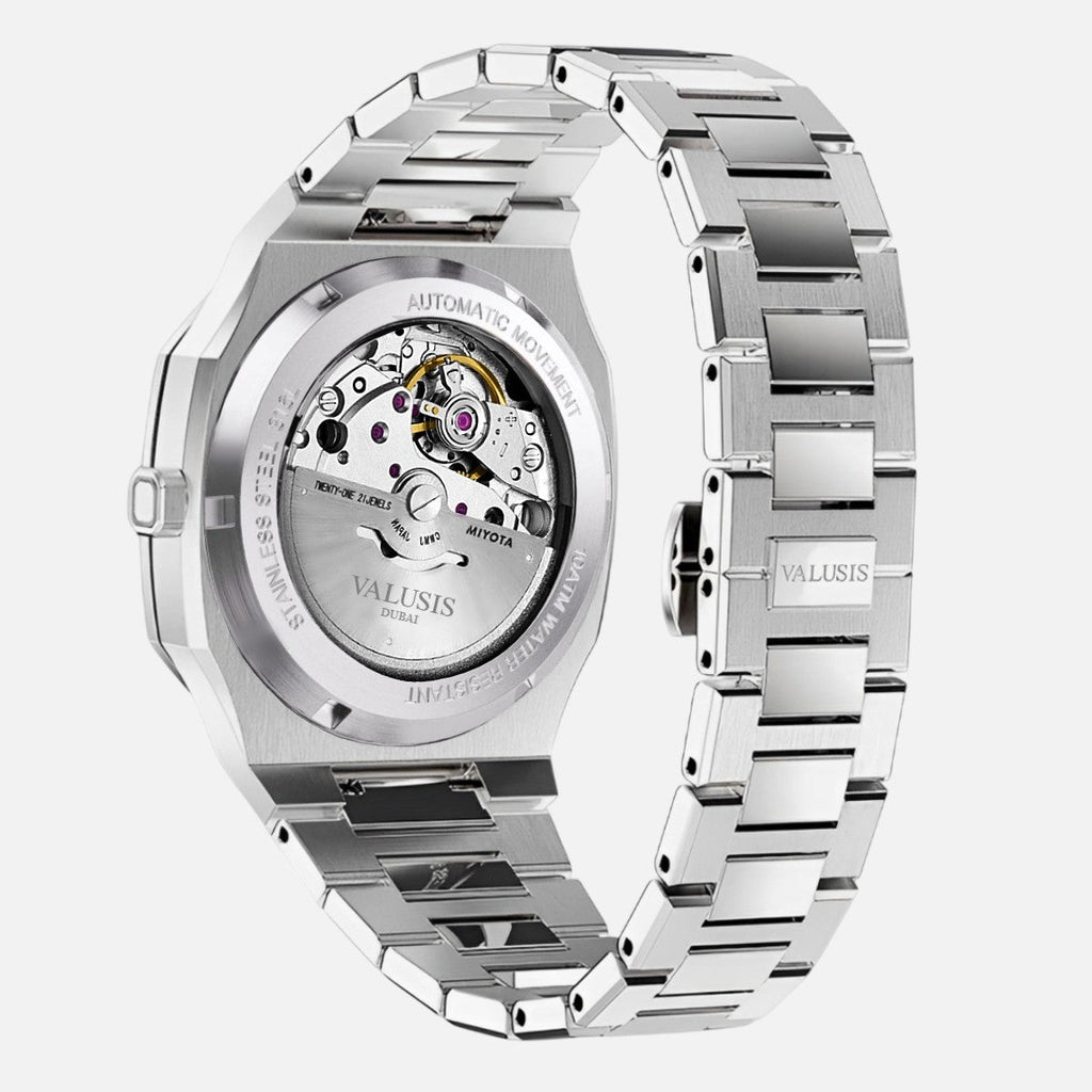 VALUSIS Volt White Automatic exhibition caseback movement