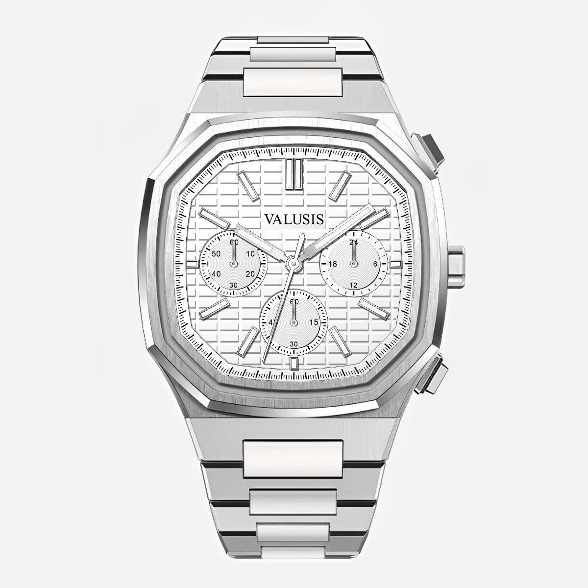 Valusis Volt White Chronograph front