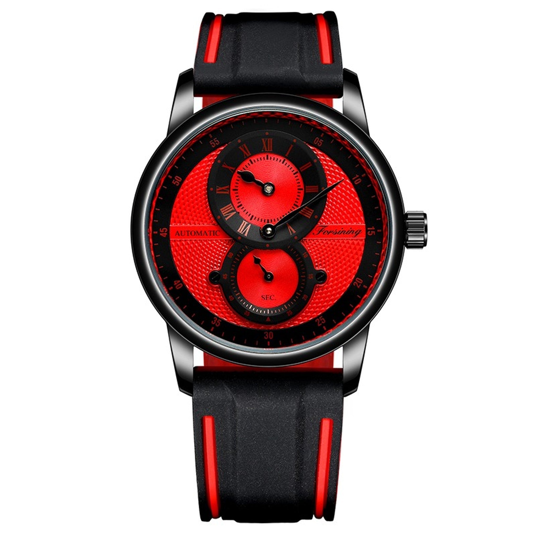 FORSINING 43mm automatic sport watch in Red